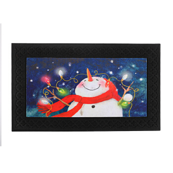 wholesale black Printed cartoon nonslip rubber outside funny door led mat