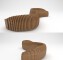 Parametric Wooden Bench Seating  Furniture Resting Area