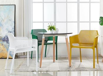 Outdoor Stacking Armrest Plastic Dining Chair