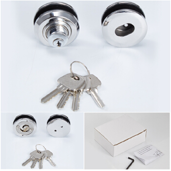 Stainless steel frameless sliding glass door lock
