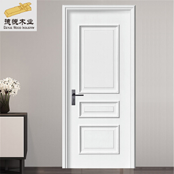 New Design White Solid Wood Composite Paint Door Office Solid Wood Door
