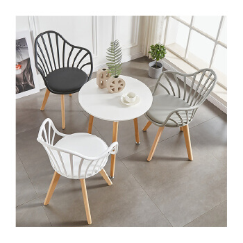 Casual Plastic Fashion Beauty Bistro Backrest Nordic Home Simple Pu Dining Chair