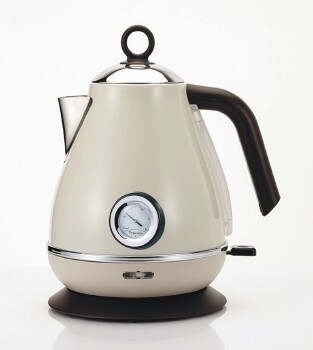Electrical household appliance kettle with thermometer