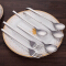 customize logo cheap metal Korean spoon gold plated dessert fork silver flat spoon stainless steel spoon set for promotion