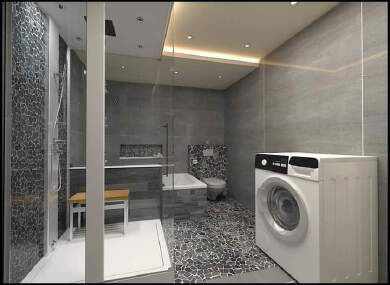 Gray series simple modern style washroom space