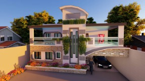 exterior design-3 bedroom house with a wonderful rendering