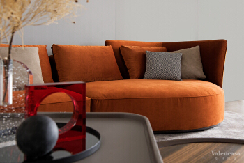 High quality Popular orange fabric sofa sets 
