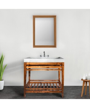 Floor Mounted 36 inches Brown Wooden Modern Vanity for Bathroom Furniture 