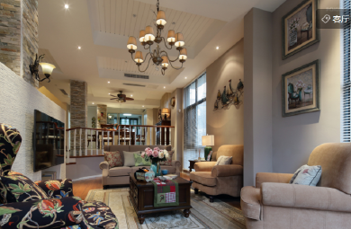 现代美式住宅公寓装修案例_情归于家