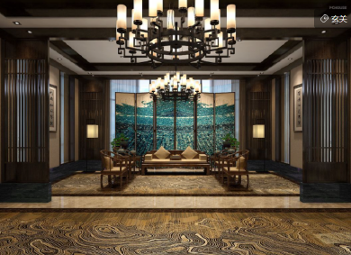 水伴花容 万路新中式别墅会所设计方案效果图