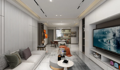 Modern light luxury three-bedroom