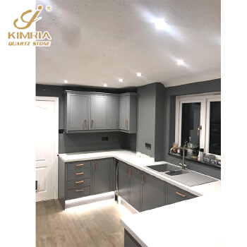 Carrara kitchen pure white quartz countertop stone island sink top kitchen worktop