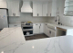 Hot sale polish white quartz stone countertop with grey veins new design for worktops countertops