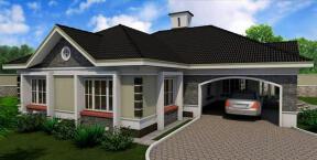 Three bedroom bungalow design.