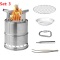Outdoor multi-function campfire with tool set multi-fuel camping barbecue stove