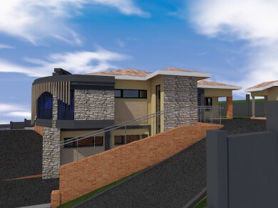 Three bedroom house with a basement facility