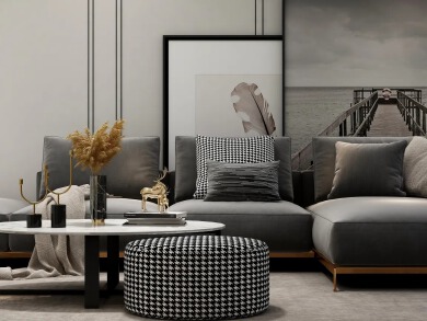 现代简约沙发背景墙