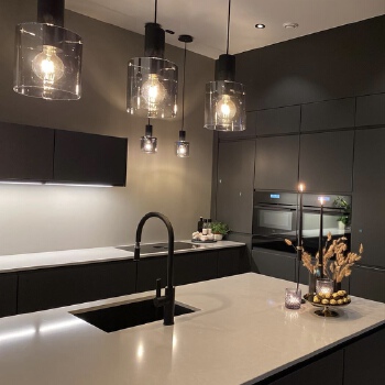 New Modern Home Furniture Plywood PET Doors Kitchen Cabinets