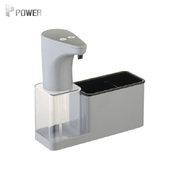 ABS Transparent Bottle Automatic Soap Dispenser Refillable Infrared Sensor Alcohol Soap Dispenser with Sponge Holder for Kitchen