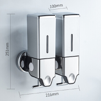Hotel Manual Soap Dispenser Double Wall-mounted Hand Soap Bottle Shampoo Shower Dispenser