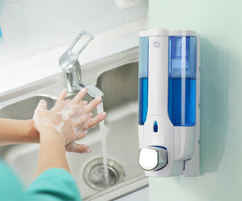 2022 Modern Design Multifunctional Manual Soap Dispenser ABS High Quality Wall-mounted Soap Dispenser Public/Home Use