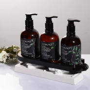 5 Star Wholesale Eco Friendly Accessories Bath Set Organic Dark Tea Shampoo Biodegradable Hotel Amenities Set