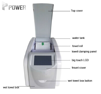 POWER LCD Screen Automatic Hot Wet Towel Dispenser Machine Smart Dispensing ABS Disinfection Wet Towel Dispenser