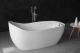 Elegant Glossy White Finish Modern Deep-soaked Acrylic Freestanding Bathtub