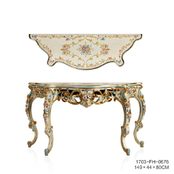 European French hand-painted porch counter art luxury white retro to make old carved flower patterns