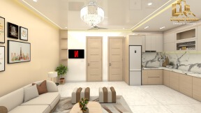 Modern apartment living room interior design-Economical