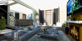 2 People Living  Villa Interior Design