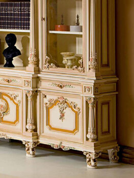 European solid wood style bookcase French villa five-door bookcase study locker