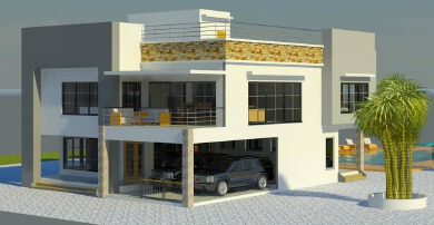 Modern economical two-story residential building design