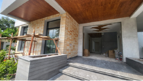 Architectural design of the entrance hall on the second floor of a modern villa