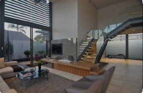 Modern duplex apartment living room interior design