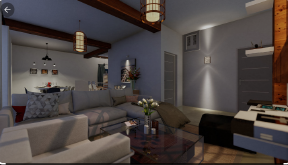 Modern single apartment living room interior design