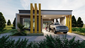 Three bedroom modern bungalow.