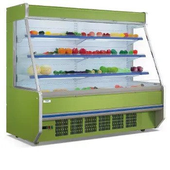 multideck supermarket showcase open chiller, fruit and vegetable display fridge