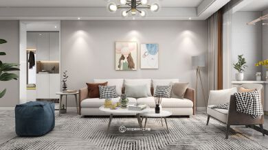 [Central Park] Nordic style 107 square meters, 3 bedrooms, 2 halls, 1 bathroom