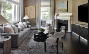 High end living room of villa