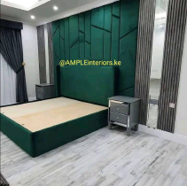 Stylish forest green interior design realistic effect