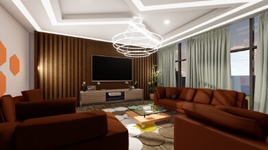 Small Single Floor Villa Interior