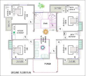 2d drawing villa architect design