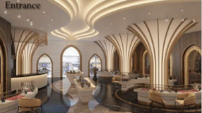 Interior design of a high-end jewelry store