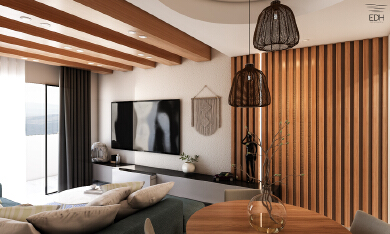 Modern , Warm Living Room Interior Design