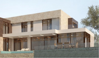 Beige brown exterior high-end villa