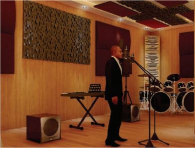 Music practicing studio interior design