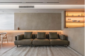 Family of four, modernist home decoration design