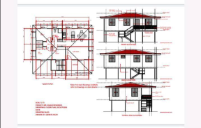 Modern economy villa architectural design 2D drawings