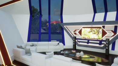 Project beehive villa interior design rendering 